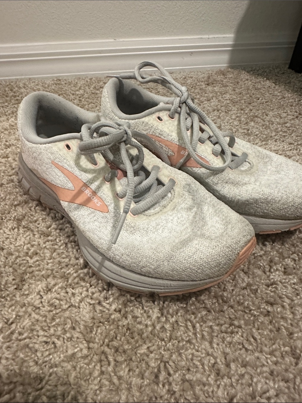 Brooks Women's Running Shoes in Gray with Peach Accents